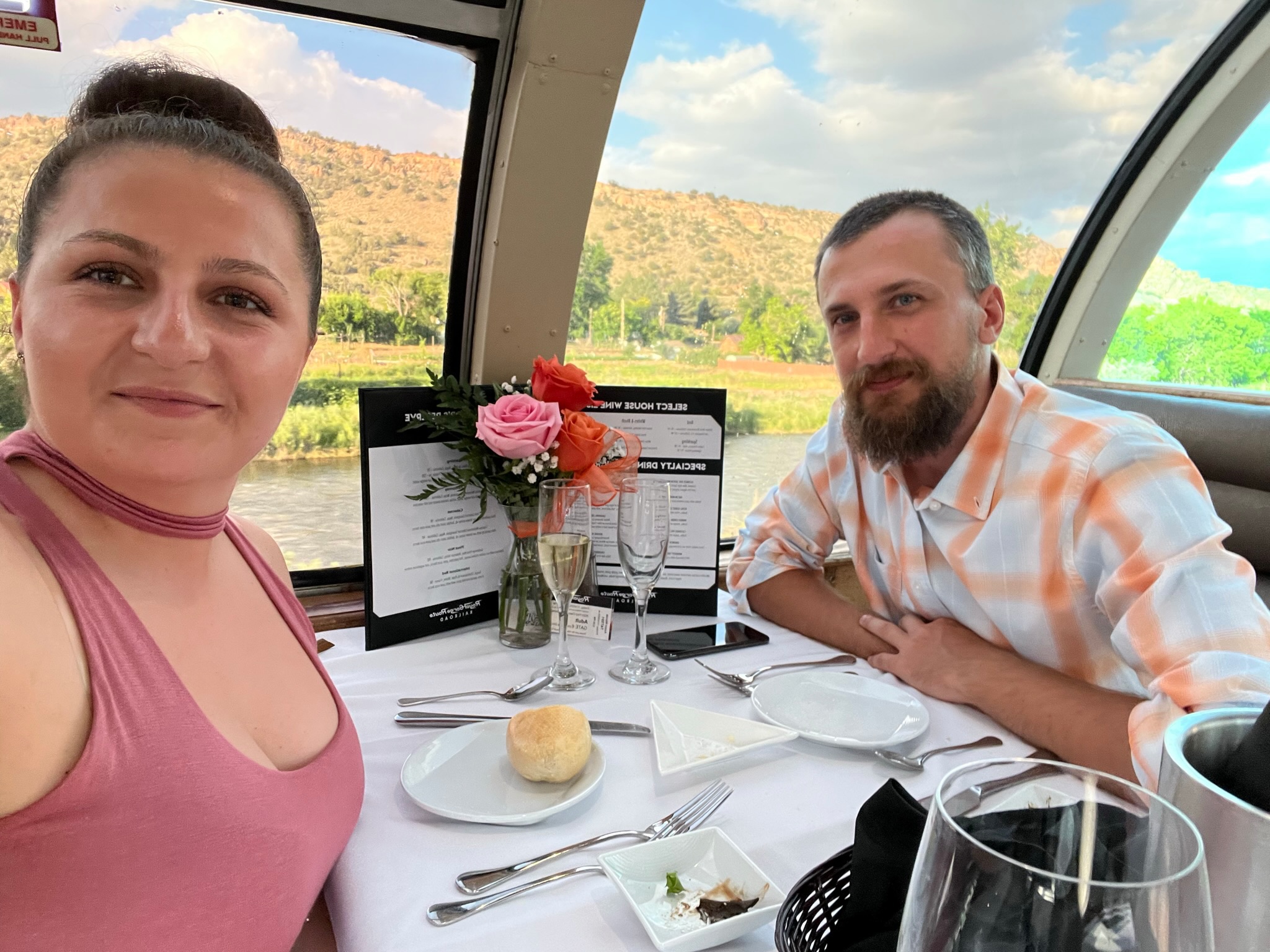 Dinner on the train through the canyon